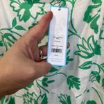 Draper James RSVP Ruffle Neck Midi Dress Green Floral Linen Blend NWT Sz 10 Photo 7