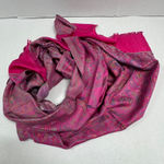 Women's Paisley Fuchsia/Grey Pashmina Scarf Shawl 74" x 28" Photo 0