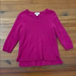 Peck & Peck  Fuchsia Pink Cashmere Knit Sweater Womens Size Large Photo 2