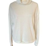 SheIn  women's small white long sleeve stretchy pullover turtleneck sweater Photo 0