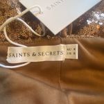 SAINTS SECRETS Mini Dress Size S Bronze Rose Gold Sequins‎ HoCo New Party Date Photo 7