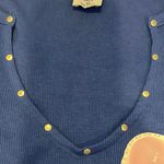 Boys Lie Women’s Blue Sleeveless Grommet Top with Heart Graphic Image - Size M Photo 2