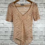 ZARA Women’s  peach lace bodysuit Small Photo 0