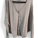 Urban Outfitters  Gray Long Sleeve Oversized Waffle Knit Top- Size Large Photo 0