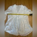 True Grit Sheer Buttonup W/ White Floral Embroidery & Tuxedo Style Front Panels XL Photo 7
