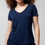 Soma  Women’s Navy Blue Cool Nights Short Sleeve‎ Pajama Tee Medium Photo 0
