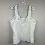 J.Crew  Women's White Linen Blend Tank Top Squareneck Lined CA207 Photo 2