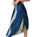 Adrienne Landau  Blue Pleated Assymetrical Skirt Sz XL NWT Photo 8