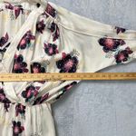 Free People Tuscan Dreams Floral Wrap Blouse BohoPeplum Tie Sleeve Top Cream XS Photo 7