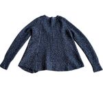 Moth Anthropologie Blue Wool Alpaca Pullover Cotton Sweater Zipper Size Medium Photo 6