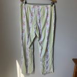 Vintage Bow Print Cottagecore Pastel Cotton Pajama Pants Women's Medium Yellow Photo 3