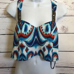 Bebe  t back dressy halter‎ blue purple crop top Photo 0