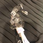 JJ's House Sheath Column Off Shoulder Asymmetrical Chiffon Cocktail Ruffle Dress Black 0 Photo 9