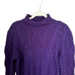 Ralph Lauren LRL  Jeans Womens Sz L Purple Cable Knit Pullover Rollneck Sweater Photo 1