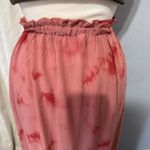 BB Dakota  Tie Dye Pink Boho Flowy High Waist Slit Midi Skirt S Elastic Waist Photo 9