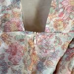 Selkie Puffy Pinafore Floral Dress in Cream Yellow Size M Photo 8