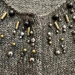 Coldwater Creek  Angora Mohair Blend Cardigan Sweater Beaded Size Large 14 / 16 Photo 1