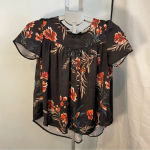 Molly Bracken  Black floral blouse‎ size XS Photo 0
