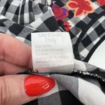 Parker  Size S Printed Dayton Top Embroidered Floral Black White Check Women’s Photo 11