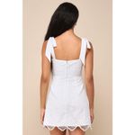 Lulus NWT  Lovable Aesthetic White Embroidered Tie-Strap Mini Dress Engagement XL Photo 2