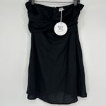 Princess Polly  Mini Dress Womens 10 LBD Baddie Grunge Black Cotton Linen Blend Photo 1