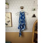 Maeve by Anthropologie Linen Blend Blue Floral Alyssa Halter Top - Size - 14 Photo 5