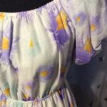 Cottagecore Puffed Sleeves Floral Dress Large L Lined Gathered Neckline Photo 2