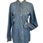 Lauren Ralph Lauren Womens Medium Denim Button Photo 0