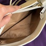 Etienne Aigner Vintage 80s Leather Crossbody Handbag White Gold Removable Strap Photo 6