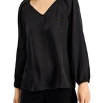 Nine West NWT  Black Bow Back Tie Blouse Size L Photo 0