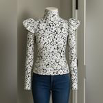 Tuckernuck Bowden Top Size XXL NWT Gray Gardens Ruffle Blouse High Neck White Photo 1