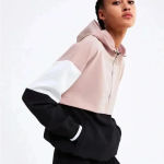 ZARA  Pink Black White Color Block Lightweight Hoodie Sweatshirt Pullover Size S Photo 1