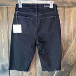 NWT Favorite Daughter The Eva Long Slim Denim Shorts Black Size 26 Photo 4