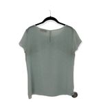 Loft Ann Taylor  Women’s Size S Semi-Sheer Ruffle Blouse Short Sleeve Top Photo 2