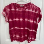 LA Hearts  Red Tie Dye Cropped Length Crew Neck Lightweight Tshirt Women’s Size S Photo 0
