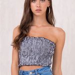 Princess Polly Gingham Smock Life Crop Top Photo 0