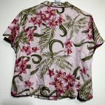 Jamaica Bay Button Down Shirt Short Sleeve Collared Hibiscus Flower Pink XL Photo 4