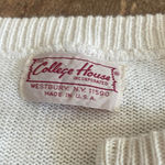 The College House Vintage Knit Cardigan Alaska White Size L Photo 4