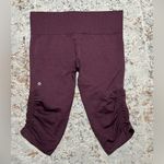 Lululemon  The Flow Crop Il Heathered Bordeaux Drama Leggings Size 12 burgundy Photo 3