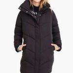 Universal Standard ‎ J. Crew Chevron Puffer Coat large black winter EUC Photo 0
