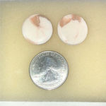 Light Pink White Marbled Look Round Boho Retro Pierced Earrings Photo 3