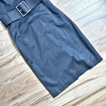 Karen Millen | Black Fitted Sheath Sleeveless Zipper Detail Black Belt | Size 2 Photo 3
