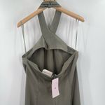BHLDN  Dress Size 12 Satin Charmeuse Maxi Sage Green Ruby Twist Halter Long NWT Photo 12