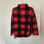 Gap  plaid red and black fleece pullover size small Photo 1