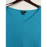 Pure Amici Cashmere Sweater Turquoise Fringe Hem Vneck S Blue Photo 1