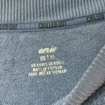 Aerie  Cozy Good Vibes Oversized Crewneck Sweatshirt w/split sides, Blue size XS Photo 3