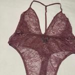 Victoria's Secret Victoria’s Secret Purple Semi Sheer Lace Bodysuit Teddy Lingerie S Small NWOT Photo 1