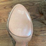 Badgley Mischka Mark & James  Leather Stiletto heel peep toe bootie Brown Size 10 Photo 5