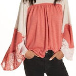 Free People Women's Friday Fever Pattern Mix Blouse Top Dolman Sleeves Size XS Photo 0