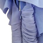 Marchesa Notte Ruffle Pleated One Shoulder Dress Blue Silk Organza Gown Size 4 Photo 5